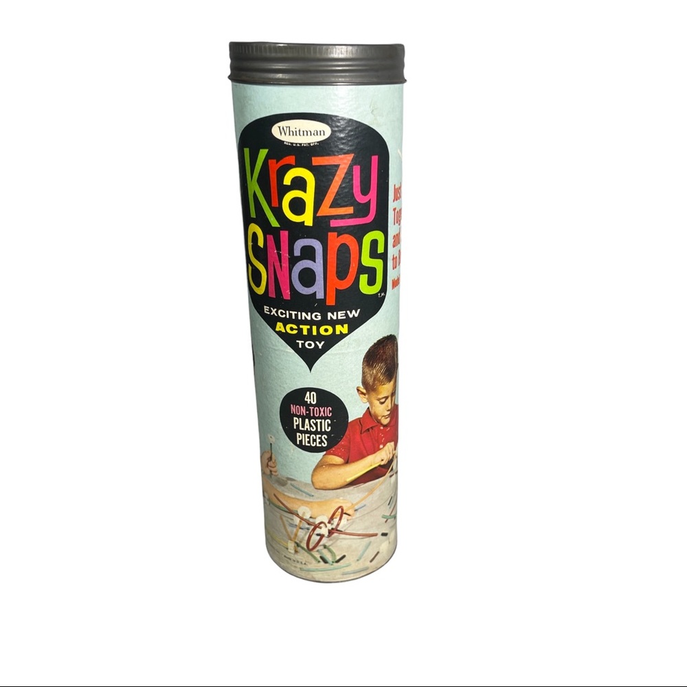 VINTAGE Krazy Snaps - w/ 36 Original Pieces & Original Tube w/ Original Lid